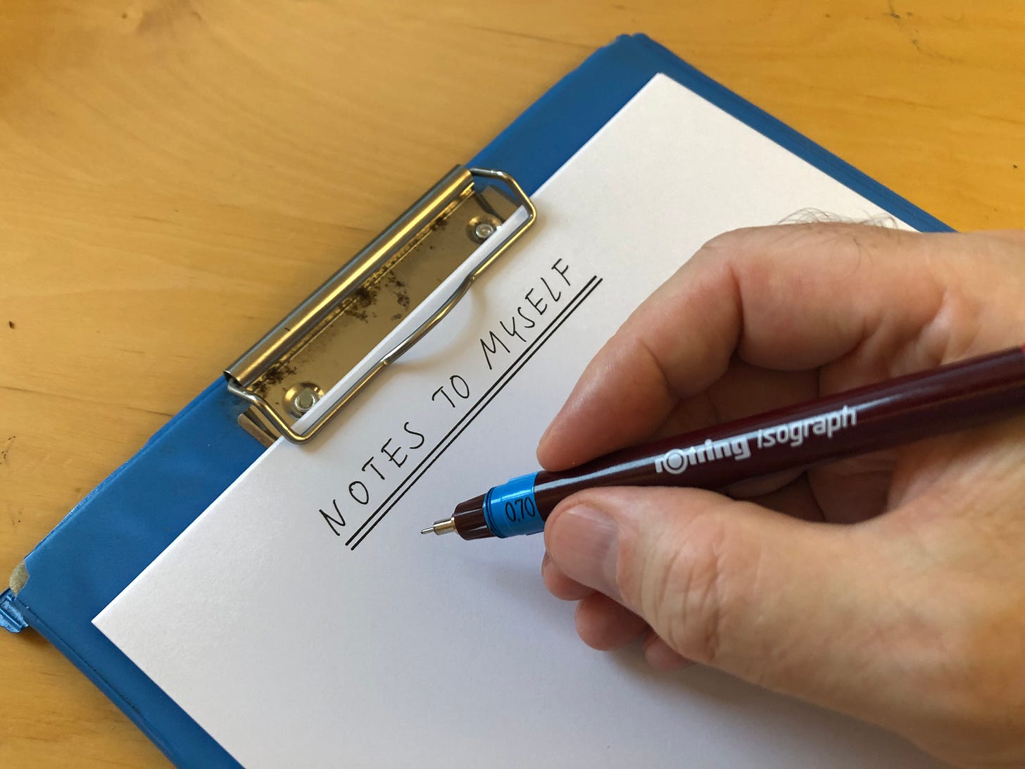 taking notes with rotring isograph, Tim Wiesnerer Artwork