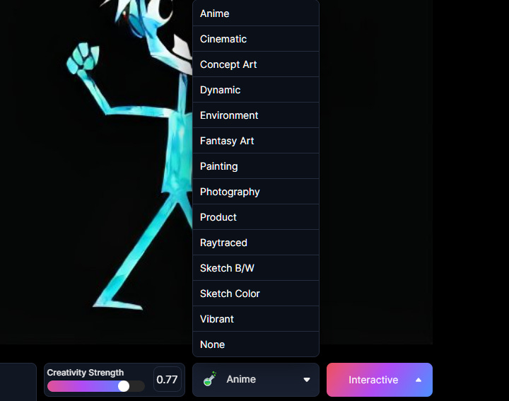 Leonardo style dropdown