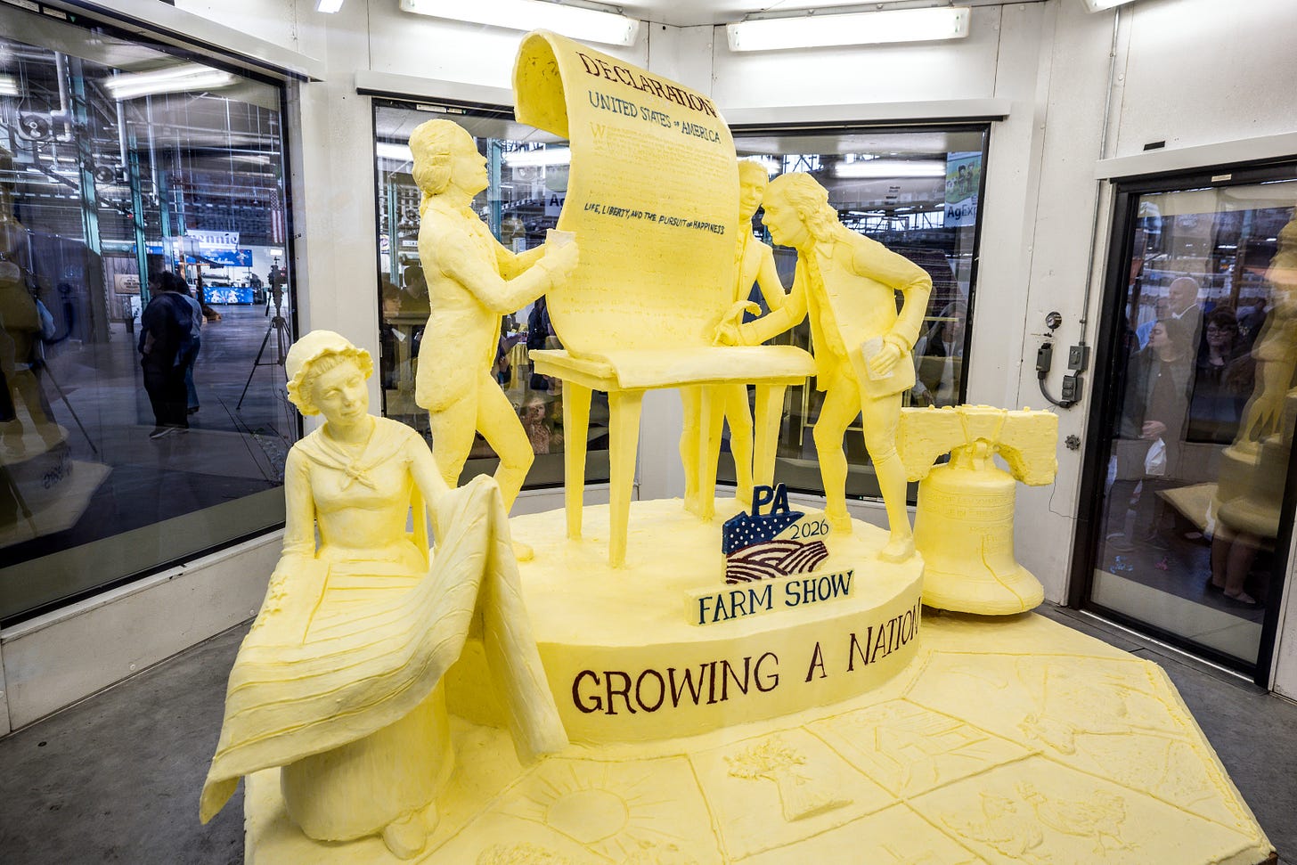 With the theme of “Growing a Nation,” the 35th butter sculpture is revealed at the Pa. Farm Show in Harrisburg.   January 8, 2026.
  Dan Gleiter | dgleiter@pennlive.com