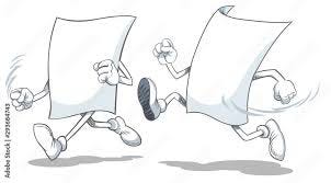 Two cartoon blank paper characters running after each other.Cartoon vector illustration isolated on white background. Stock Illustration | Adobe Stock Two cartoon blank paper characters running after each other.Cartoon vector illustration isolated on white background. Stock Illustration | Adobe Stock