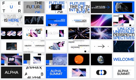 AlphaSummit 2025  — main stage, branded motion system and opening film.