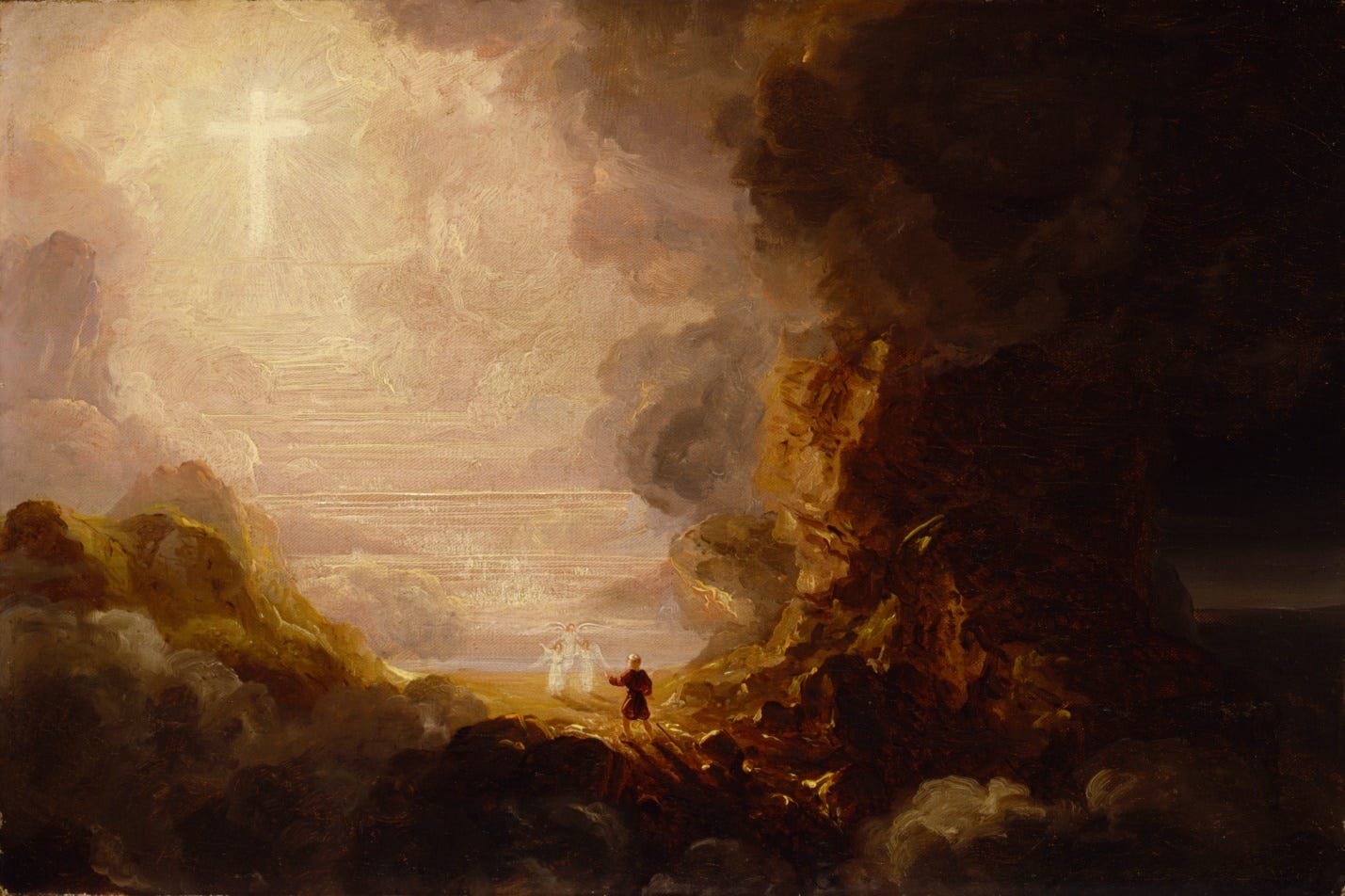 A painting of a person walking on a mountain

AI-generated content may be incorrect.