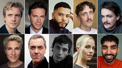 Composite image featuring ten headshots of the new cast annouced for Hercule. Featuring Henry Ashton, James D’Arcy, Calvin Demba, Phil Dunning, Jack Gleeson, Tamsin Greig, James Nesbitt, Guy Remmers, Rebecca Rittenhouse and Mawaan Rizwan. Composite image featuring ten headshots of the new cast annouced for Hercule. Featuring Henry Ashton, James D’Arcy, Calvin Demba, Phil Dunning, Jack Gleeson, Tamsin Greig, James Nesbitt, Guy Remmers, Rebecca Rittenhouse and Mawaan Rizwan.