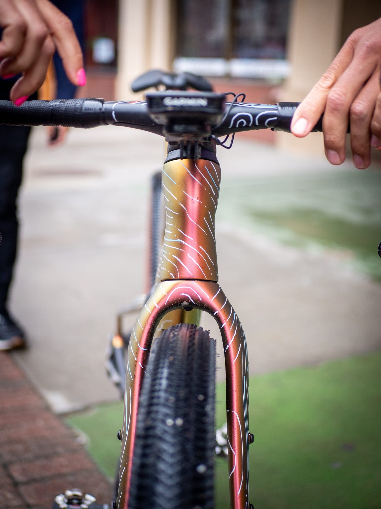A closer look at a new Pinarello gravel bike, painted bronze