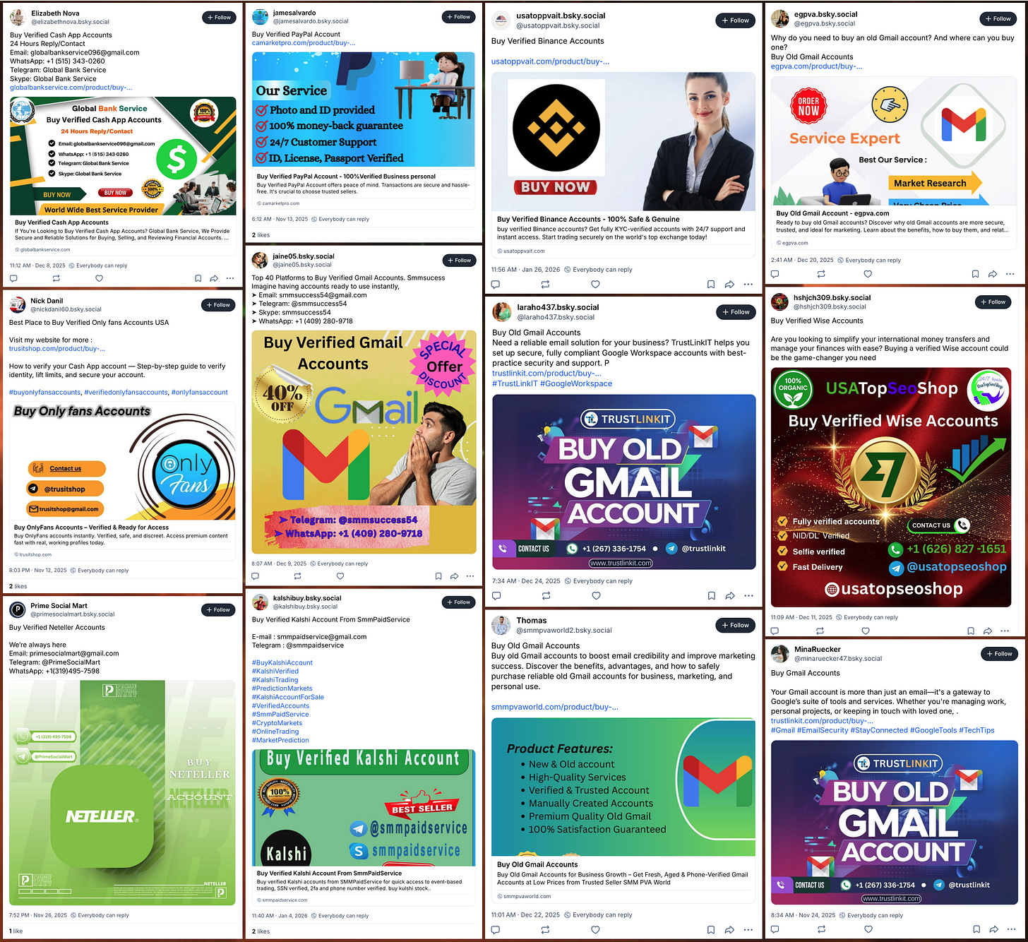 examples of spammy account sales posts examples of spammy account sales posts