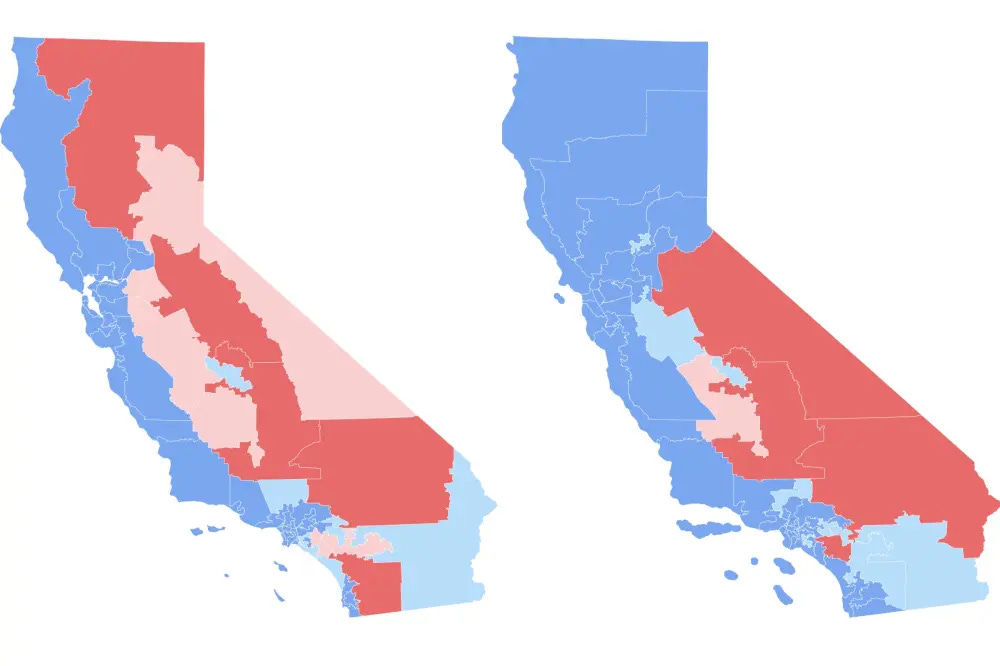 Prop 50 map shows how California seats would change under redistricting ...