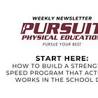 Start Here: How to Build a Strength & Speed Program That Actually Works in the School Day