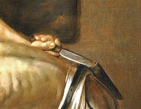 Caravaggio’s The Beheading of Saint John the Baptist, The Knife Being Drawn Caravaggio’s The Beheading of Saint John the Baptist, The Knife Being Drawn
