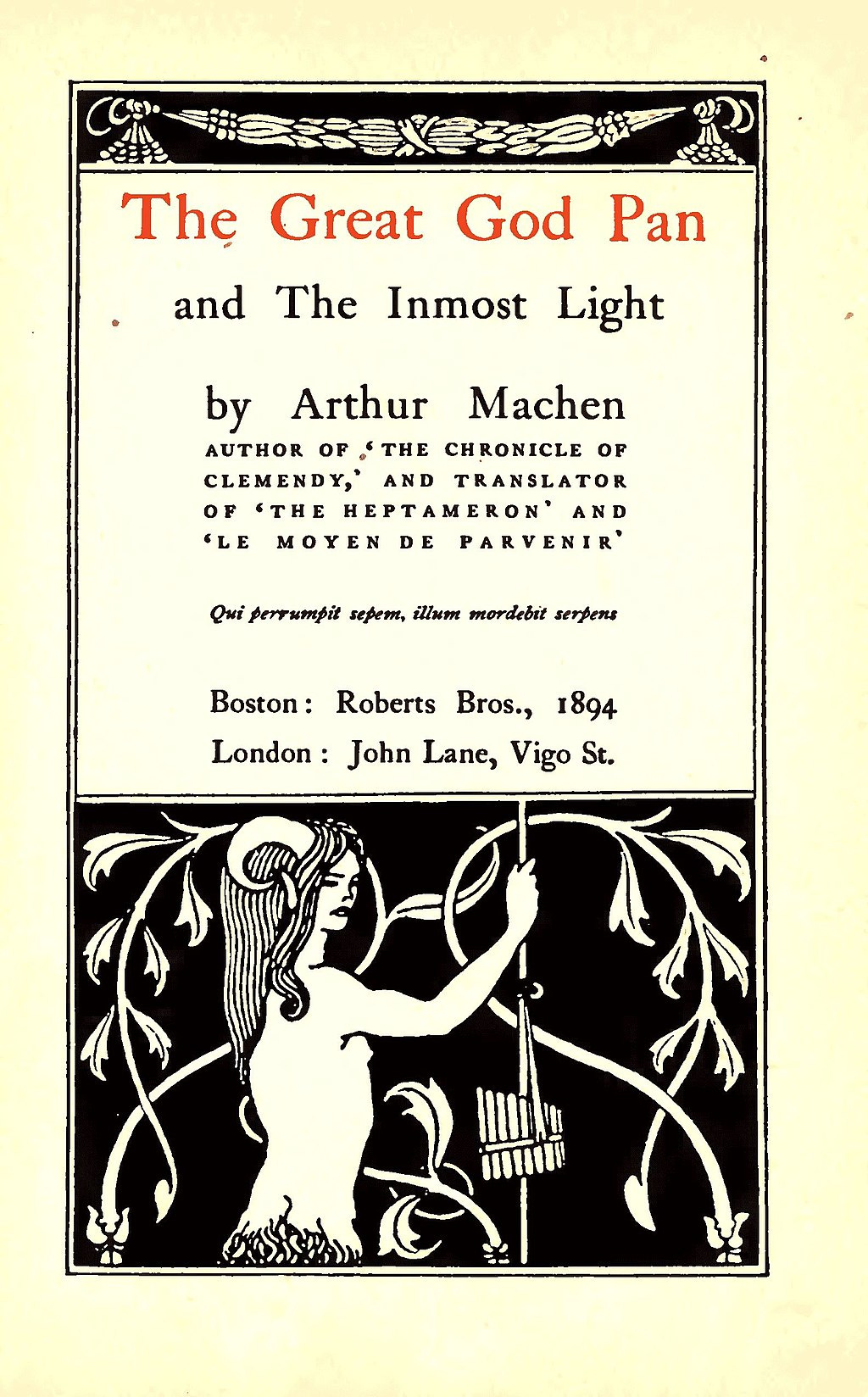 Title page to The Great God Pan