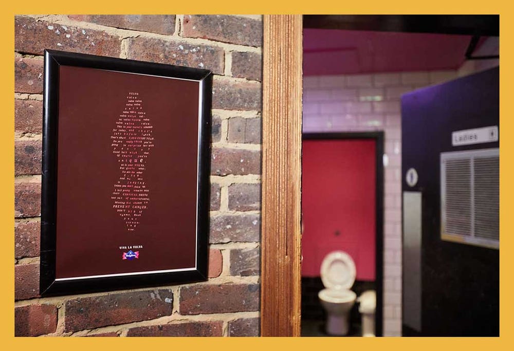 Poster for Libresse (Bodyform) placed in women's toilets
