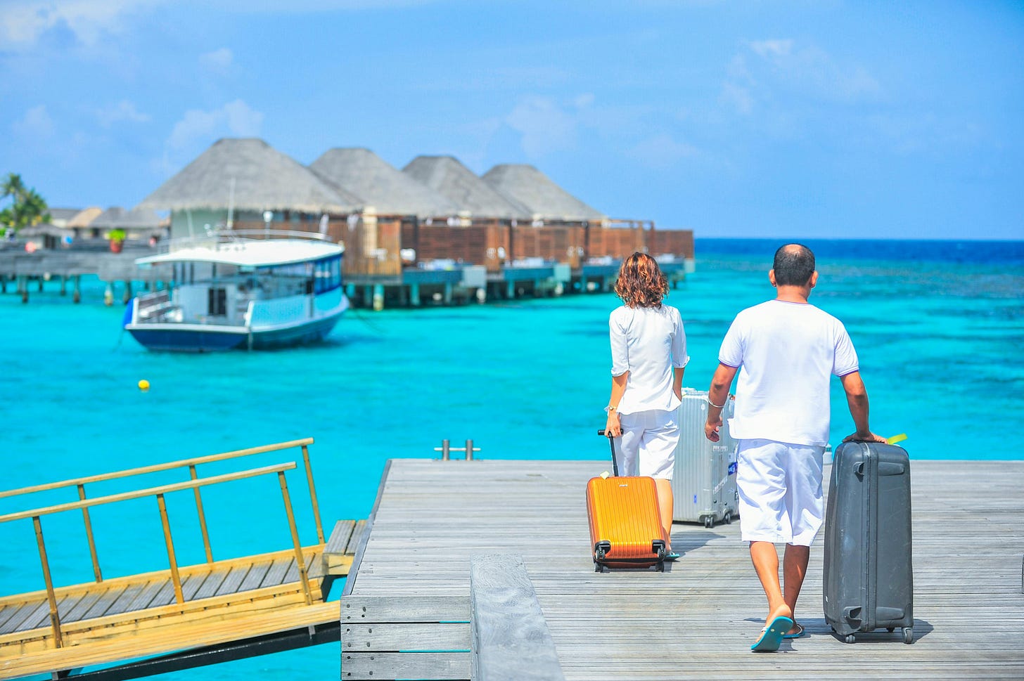 Luxury Airbnb beach villa in the Maldives with ocean view and tropical setting