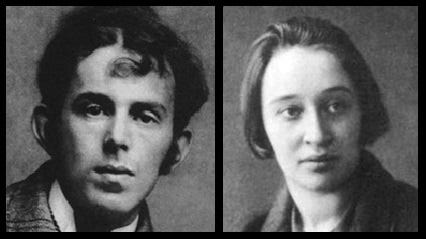 Poet Osip Mandelstam, left, and writer Nadezhda, right, suffered persecution, exile and tragedy at the hands of the Stalinist authorities.
