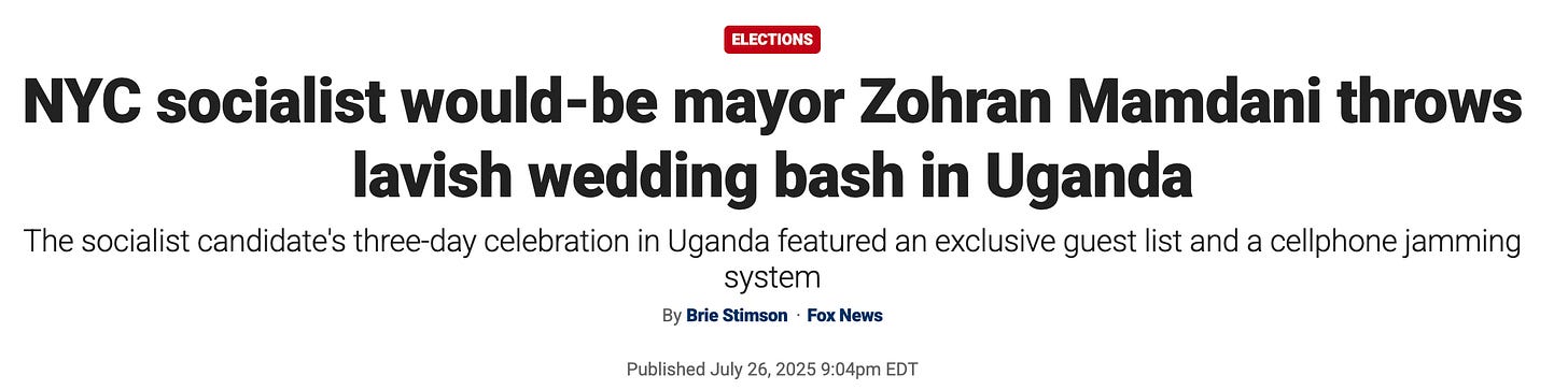 NYC socialist would-be mayor Zohran Mamdani throws lavish wedding bash in Uganda The socialist candidate's three-day celebration in Uganda featured an exclusive guest list and a cellphone jamming system By Brie Stimson Fox News NYC socialist would-be mayor Zohran Mamdani throws lavish wedding bash in Uganda The socialist candidate's three-day celebration in Uganda featured an exclusive guest list and a cellphone jamming system By Brie Stimson Fox News