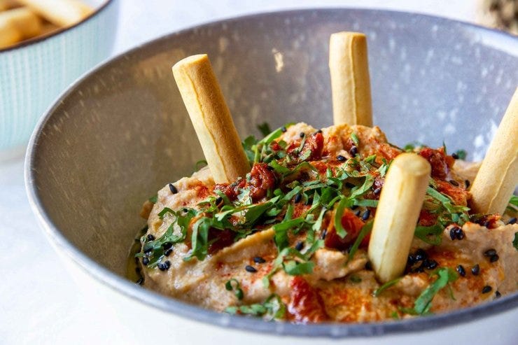 Hummus de tomate seco
