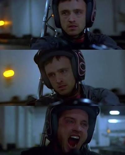 After the death of Gale, the go-kart scene in Breaking Bad was actually Aaron Paul's idea. He suggested it as a way to show Jesse trying to numb himself, doing something loud After the death of Gale, the go-kart scene in Breaking Bad was actually Aaron Paul's idea. He suggested it as a way to show Jesse trying to numb himself, doing something loud