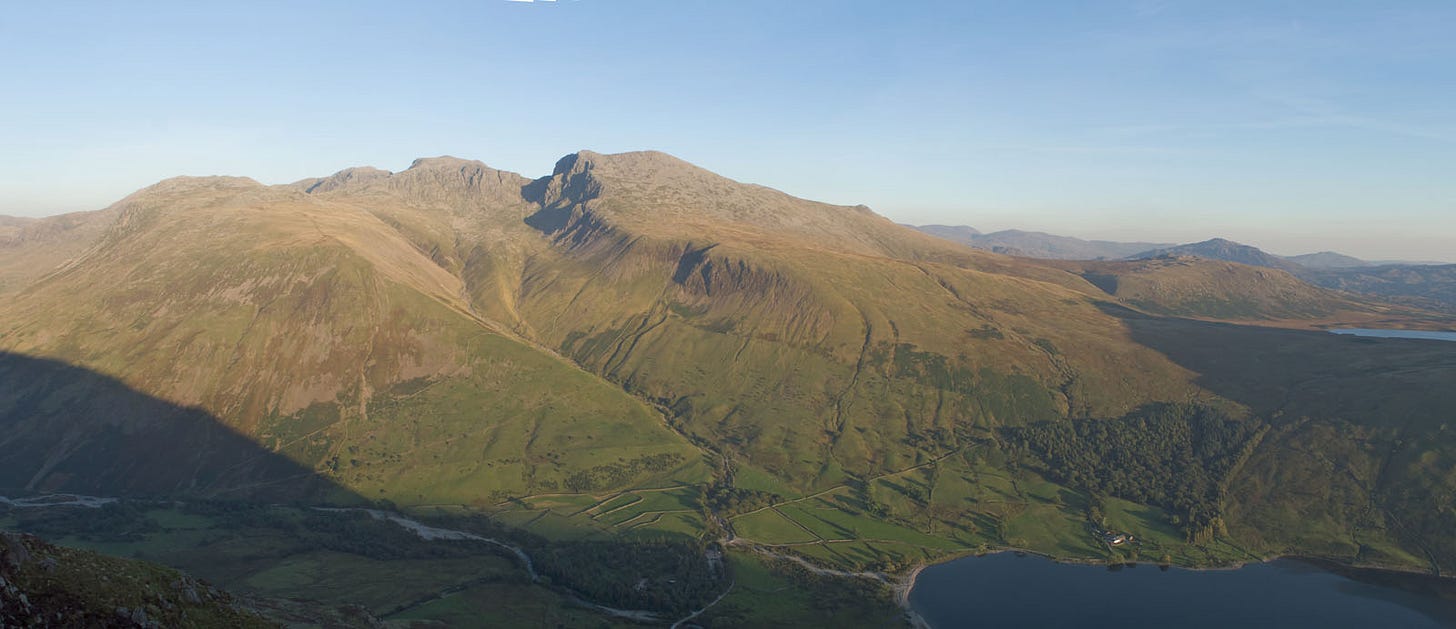 two high hills, gapa between