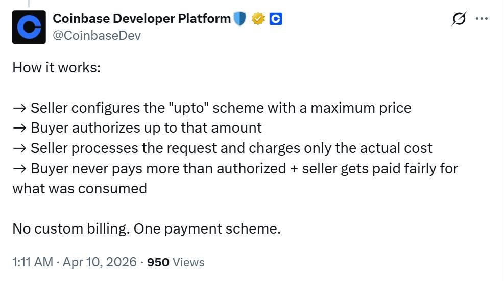CDP announces a new pricing model for AI Compute Requests through x402 protocol!