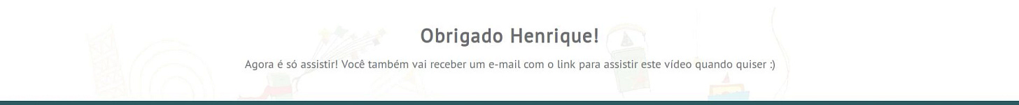 Example of a thank you page after testing it.