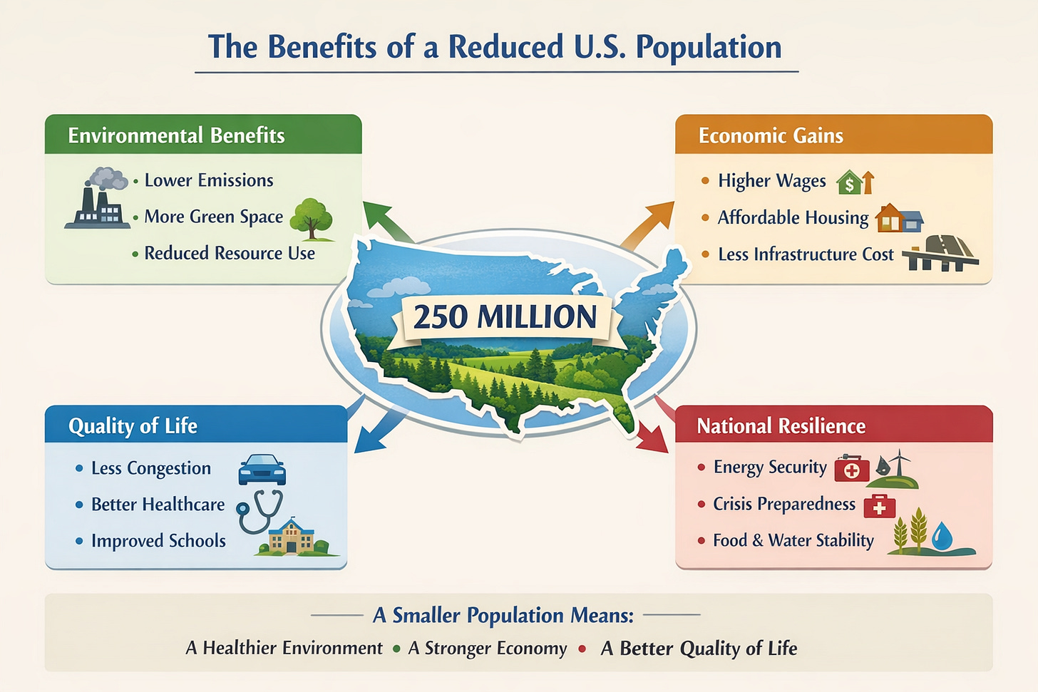 The Benefits of a Reduced U.S. Population