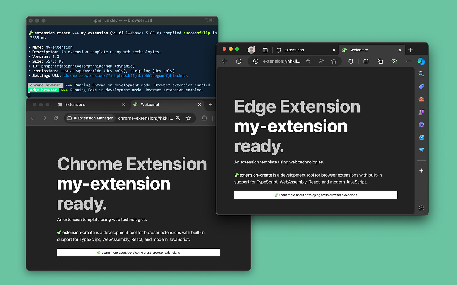 Extension default template