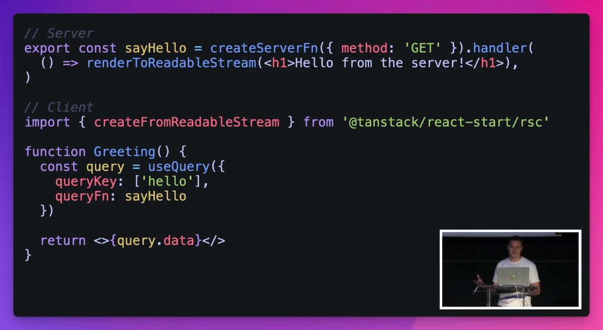 TanStart Start RSC preview