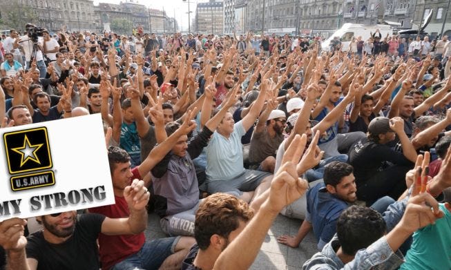 Syrian refugees strike in front of Budapest Keleti railway station. Refugee crisis. Budapest, Hungary, Central Europe, 3 September 2015. Syrian refugees strike in front of Budapest Keleti railway station. Refugee crisis. Budapest, Hungary, Central Europe, 3 September 2015.