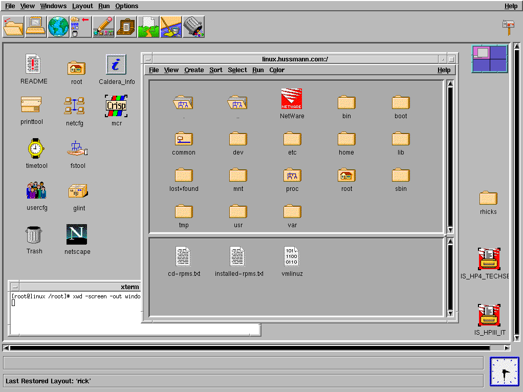 #unix caldera network desktop Meeting Notes, Unix, User Interface ...