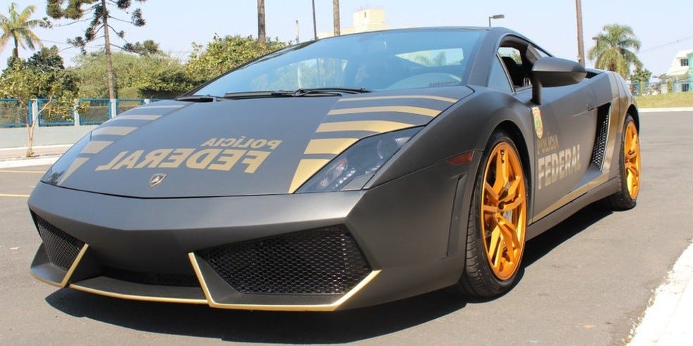Lamborghini do Rei do Bitcoin, usado pela Política Federal — Foto: Divulgação/Kronberg Leilões