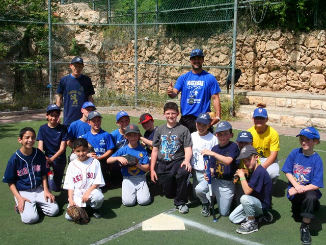 Kids at Kraft Field in Jerusalem during Passover.