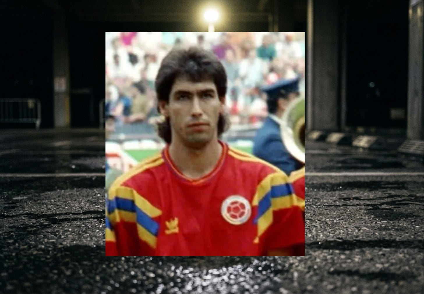 Andres Escobar on a background of a car park Andres Escobar on a background of a car park