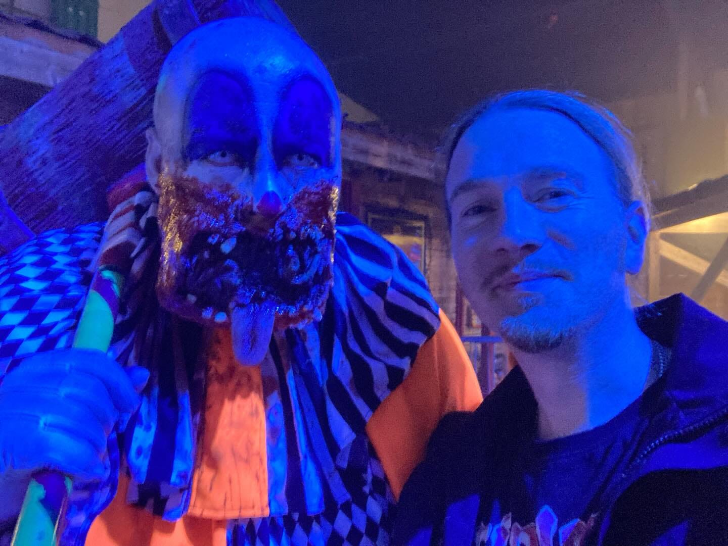 P M Buchan with clown at Farmaggedon 2025