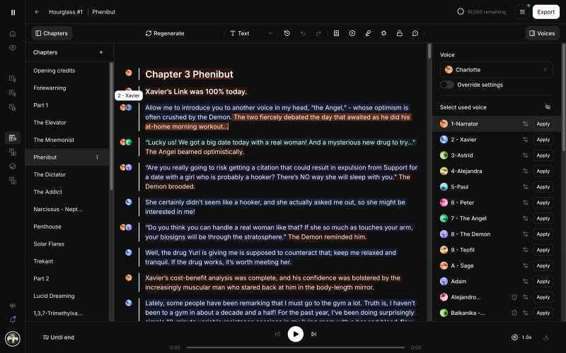Creating the audiobook with ElevenLabs