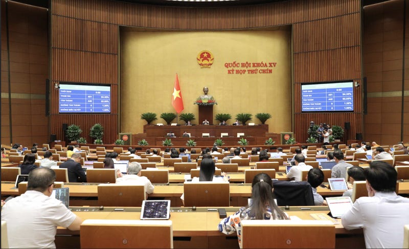 Sáng 14/6, với 440/451 đại biểu biểu quyết tán thành (chiếm 92,05%), Quốc hội đã thông qua Dự án Luật Quản lý và đầu tư vốn Nhà nước tại doanh nghiệp. Sáng 14/6, với 440/451 đại biểu biểu quyết tán thành (chiếm 92,05%), Quốc hội đã thông qua Dự án Luật Quản lý và đầu tư vốn Nhà nước tại doanh nghiệp.