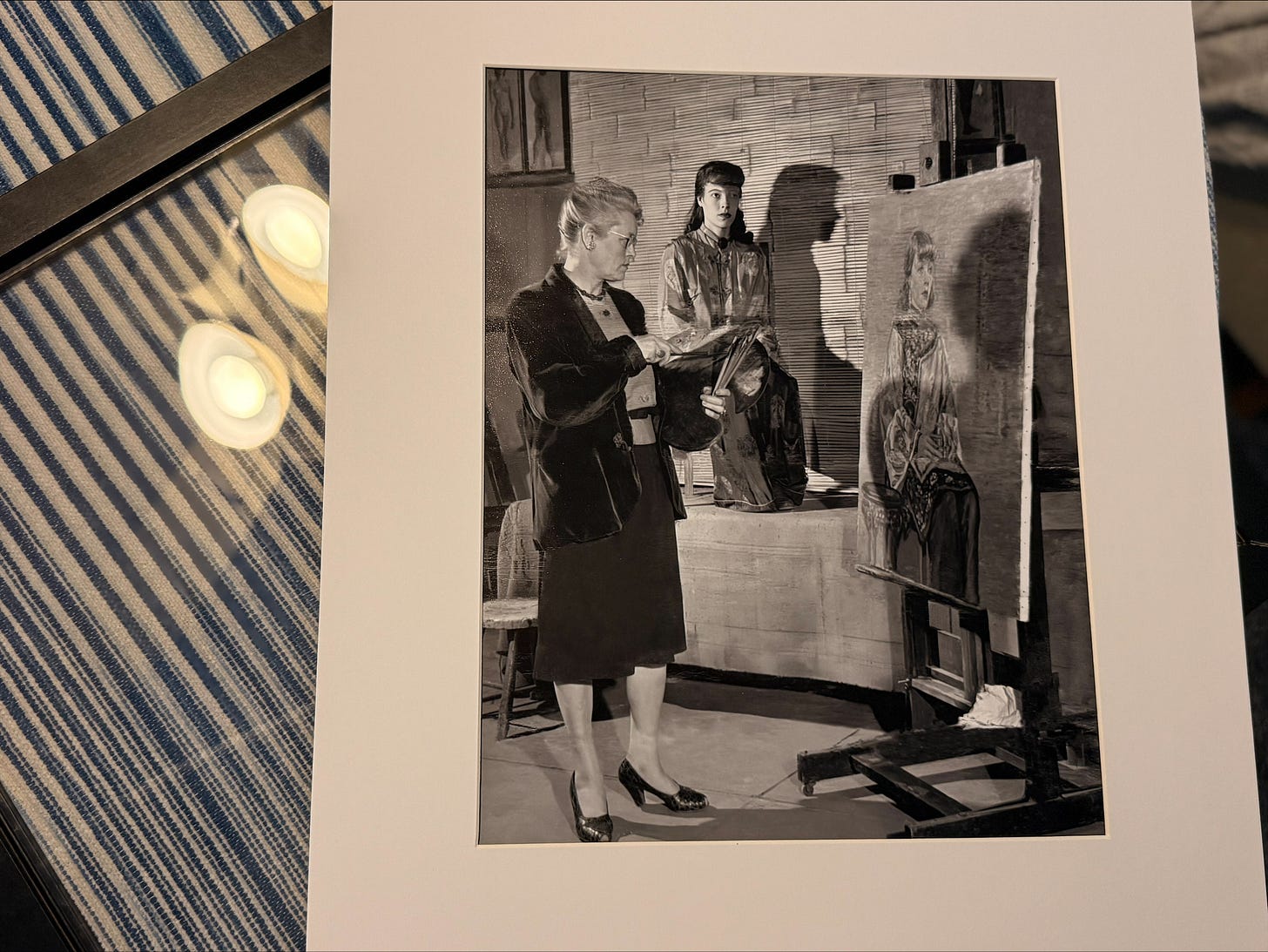 1940s black and white photo for Des Moines Register of woman positing in a chair