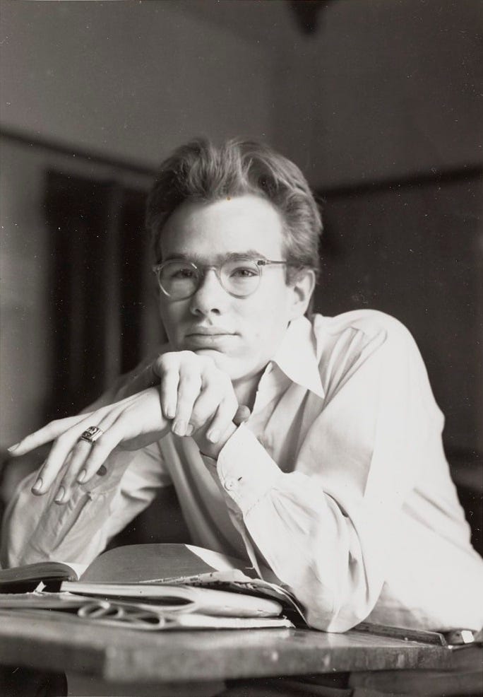 Andy Warhol as a student at the Carnegie Institute of Technology, 1947. Philip Pearlstein papers, Archives of American Art.