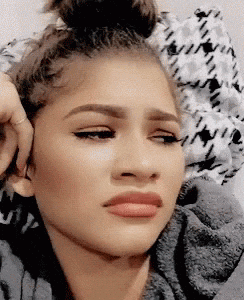 Celebrity gif. Close up on Actress Zendayaâs face. Sheâs in the corner of her eye with a look of disgust, then rolls her eyes. Celebrity gif. Close up on Actress Zendayaâs face. Sheâs in the corner of her eye with a look of disgust, then rolls her eyes.