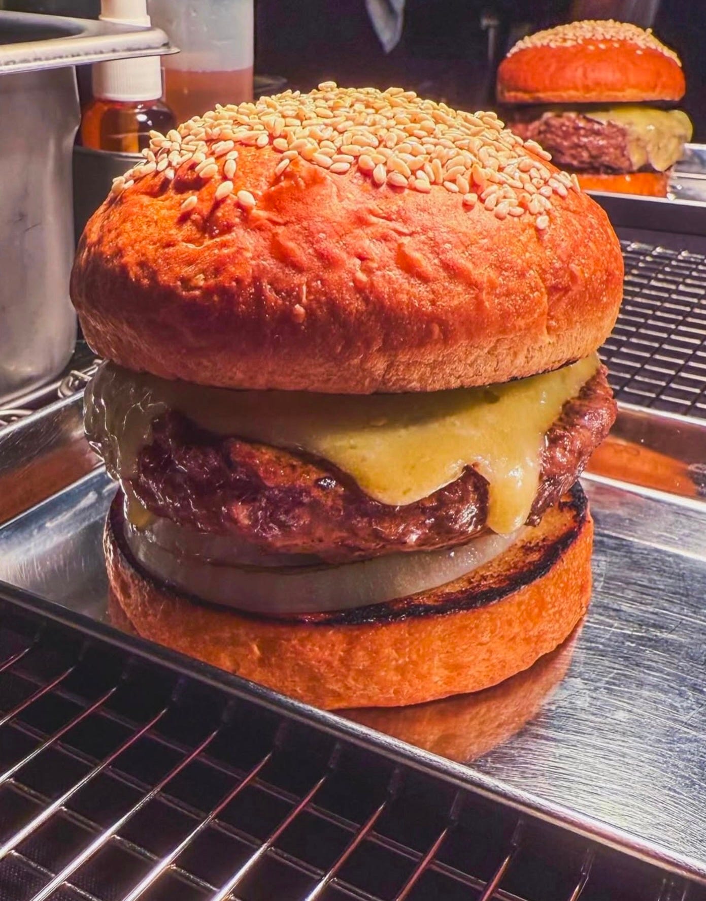 Chilla's Art collaboration cafe menu - Takuya's Burger and Blood Pool Pasta