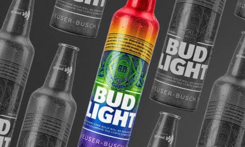 illustration of a Bud Light can in rainbow colors