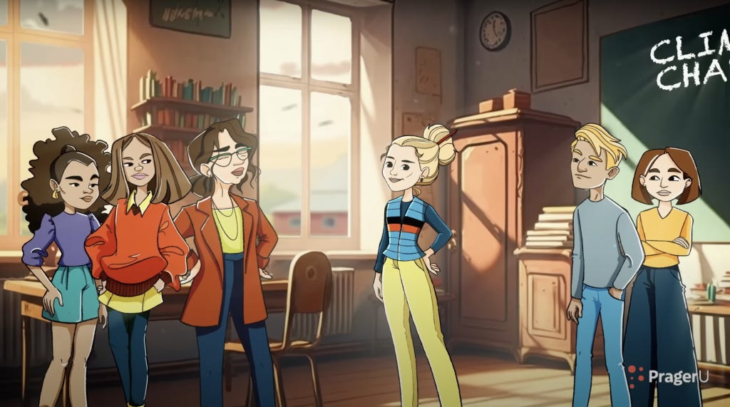 Protagonist Ania stands in the middle of a classroom as her teacher and peers glower at her