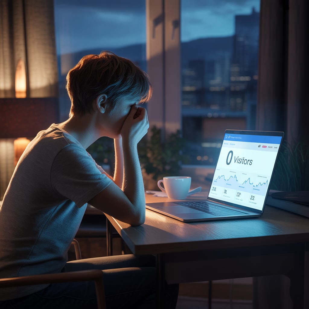 Free website traffic methods that actually work for beginners, showing a step-by-step path from 0 to 10,000 monthly visitors using SEO and content clusters