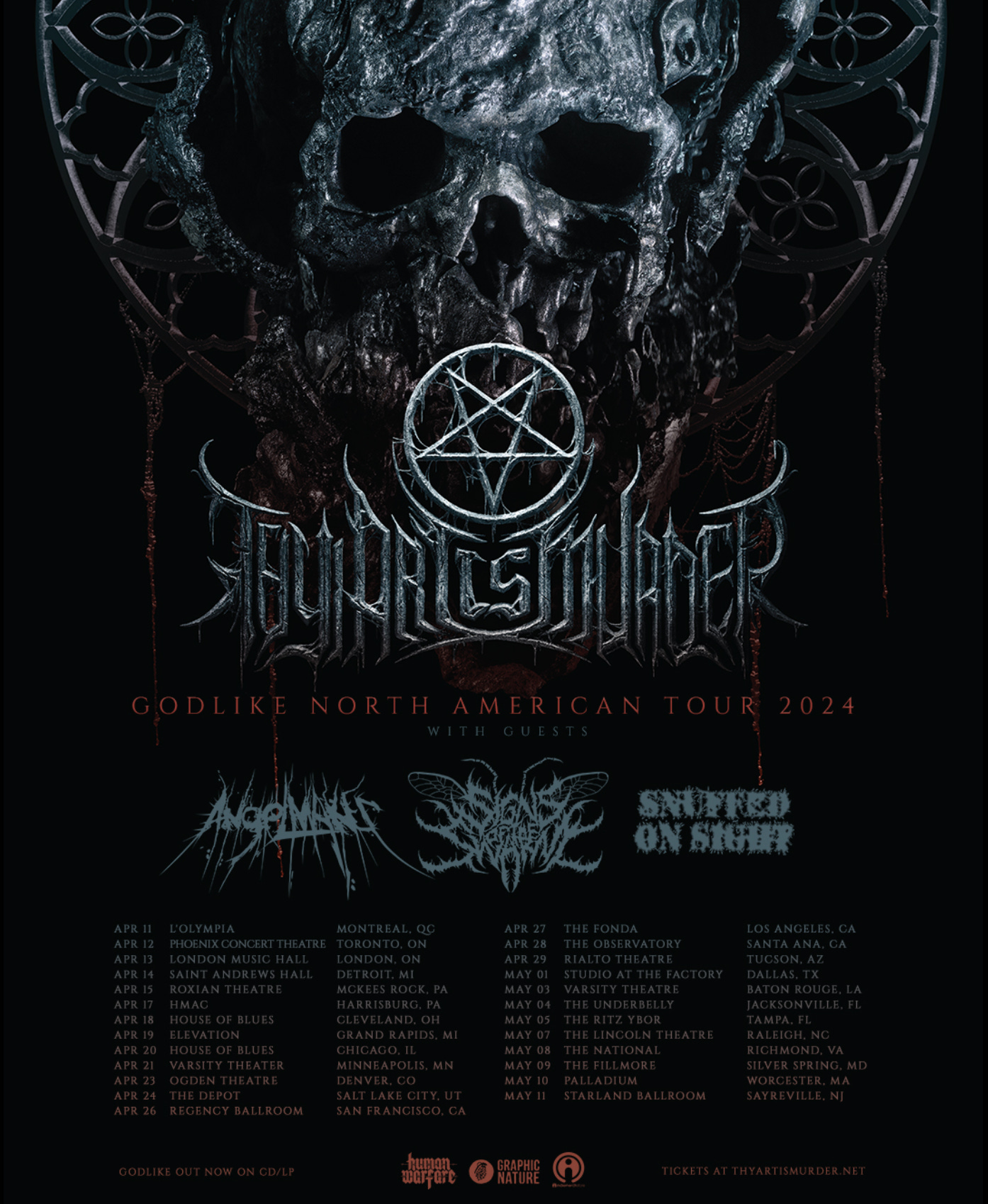 Thy Art Is Murder - Godlike North America Tour 2024