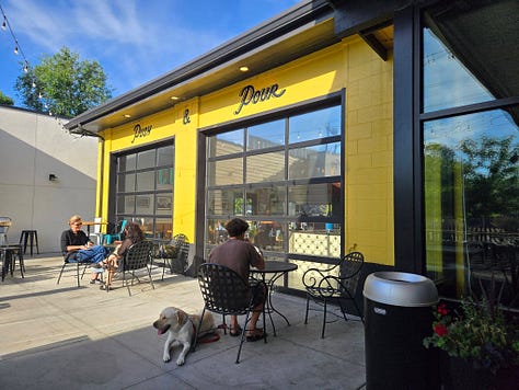 Various sights around Boise, Idaho including Freak Alley Gallery, Hearts on Fire bookstore, and Push & Pour coffee shop