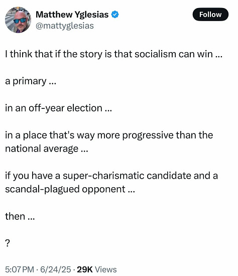 Three political pundits offering excuses for why Mamdani won.