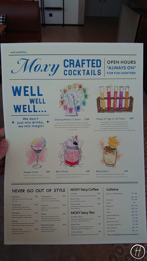 Food options at Moxy