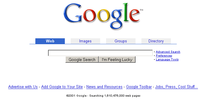 28 Years of Google Search Website Design History - 41 Images - Version  Museum