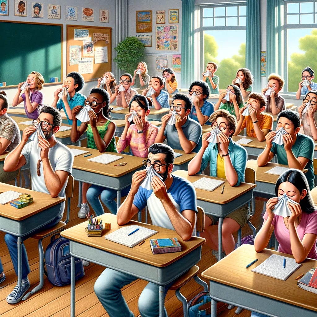 AI generative image of classroom students