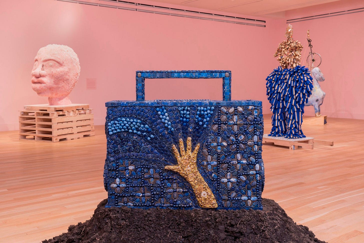  Installation view of vanessa german's Gray Center Fellowship Exhibition, 2024, at the Reva &amp; David Logan Center for the Arts. Courtesy of the artist / Kasmin New York, Logan Center Exhibitions and the Richard and Mary L. Gray Center for Arts and
