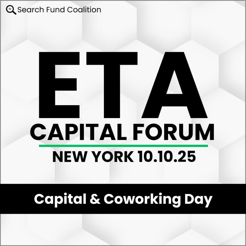 Cover Image for ETA Capital & Coworking Day by Search Fund Coalition