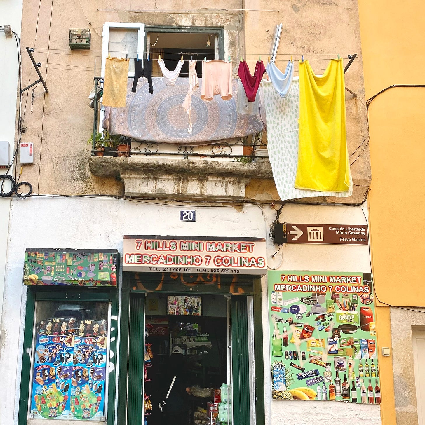 Clothes drying outside a Lisbon apartment Clothes drying outside a Lisbon apartment