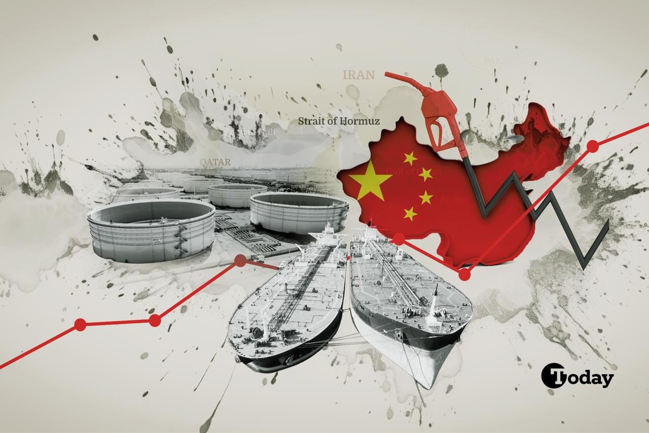 Discounted Iranian crude and ghost fleets powered Shandong’s teapot refineries, but war in the Gulf now reveals the system, March 16, 2026. (Photo Collage by Türkiye Today / Zehra Kurultus)